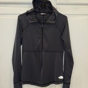 The‎ North Face Women's Black Lightweight Pullover Hoodie Small 1/2 Zip FlashDry